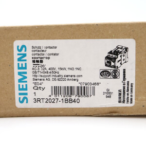 Siemens Leistungsschütz 3RT2027-1BB40 OVP