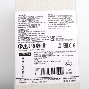 Siemens Lasttrennschalter 3LD2044-1TL53 OVP