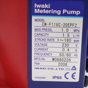 IWAKI Dosierpumpe EW-F11VC-20EPF2 1,5l/h 1,0MPa NOV