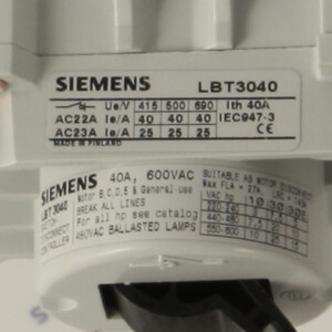 Siemens Motorschalter 3-Polig LBT 3040 40A OVP