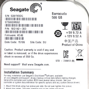 Seagate Barracuda SATA 500 GB ST500DM002 GEB