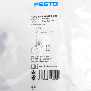 Festo Magnetventil VUVG-B18-P53E-ZT-F-1R8L 8031547 OVP