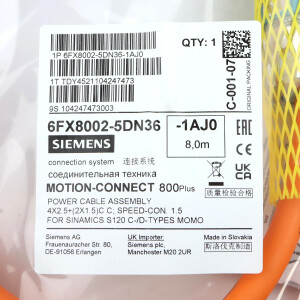 Siemens Leistungsleitung 6FX8002-5DN36-1AJ0 OVP
