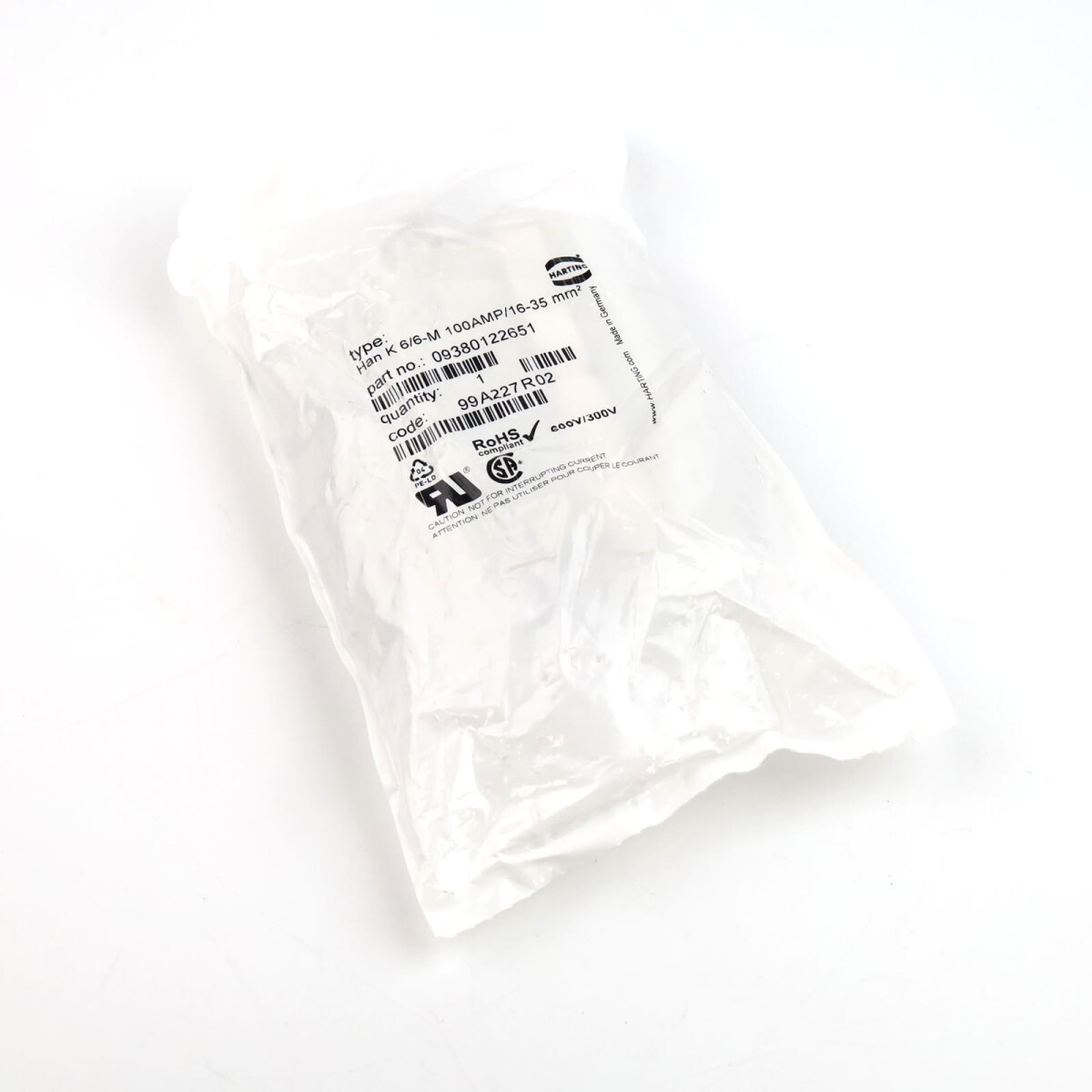 Harting Stifteinsatz Han K 6/6-M 09380122651 OVP