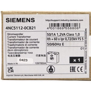 Siemens Stromwandler 4NC5112-0CB21 OVP