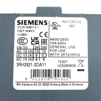 Siemens Hilfsschalterblock 3RH2921-2DA11 OVP