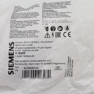 Siemens N-Leiter 3LD9220-0C OVP