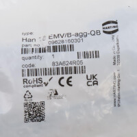 Harting Anbaugehäuse Han 16EMV/B-agg-QB 09628160301 OVP