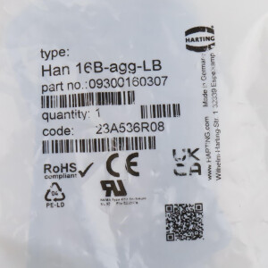 Harting Anbaugehäuse Han 16B-agg-LB 09300160307 OVP