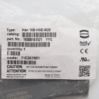 Harting Tüllengehäuse Han 16B-HSE-M25 19300161521 OVP