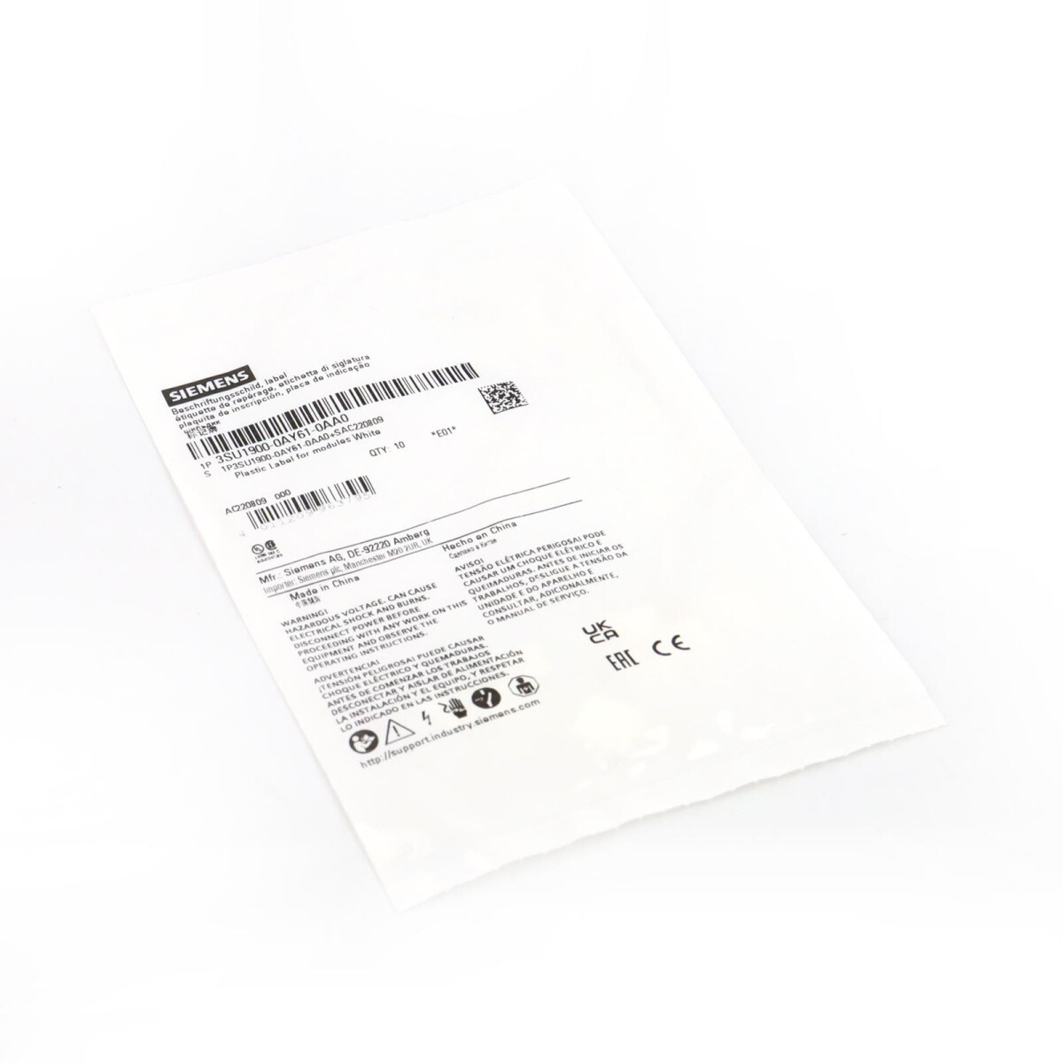 Siemens Beschriftungsschild 3SU1900-0AY61-0AA0 (10Stk.) OVP