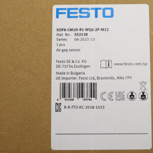 Festo Luftspaltsensor SOPA-CM1H-R1-WQ6-2P-M12 552138 OVP