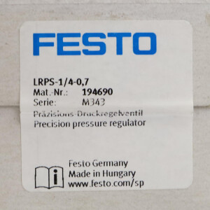 Festo Präzisions-Druckregelventil LRPS-1/4-0,7 194690 SIE