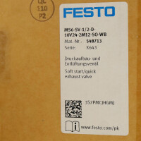 Festo Druckaufbau- und Entlüftungsventil MS6-SV-1/2-D-10V24-2M12-SO-WB 548713 OVP