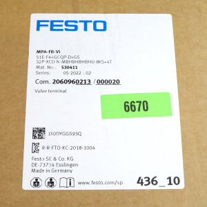 Festo Ventilinsel 51E-F44GCQP-D+GS 32P-XCD-N-MBHBHBHBHU-8KS+4T 530411 OVP