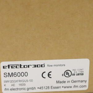ifm Durchflusssensor SM6000 SMR12GGXFRKG/US-100 OVP