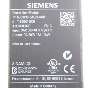 Sinamics Smart Line Module 6SL3130-6AE21-0AB1 FS:C GEB