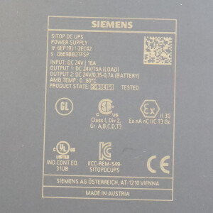 Siemens SITOP DC-USV Modul 6EP1 931-2EC42 GEB