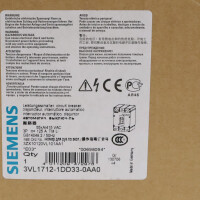 Siemens Leistungsschalter 3VL1712-1DD33-0AA0 OVP