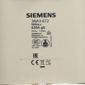 Siemens NH-Sicherungseinsatz 3NA3672 OVP