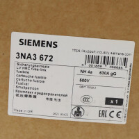 Siemens NH-Sicherungseinsatz 3NA3672 OVP