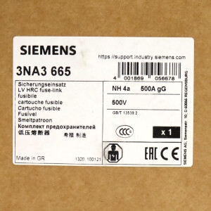 Siemens NH-Sicherungseinsatz 3NA3665 OVP