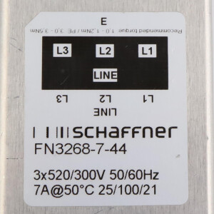 Schaffner Netzfilter FN3268-7-44 3x520/300V 50/60Hz GEB
