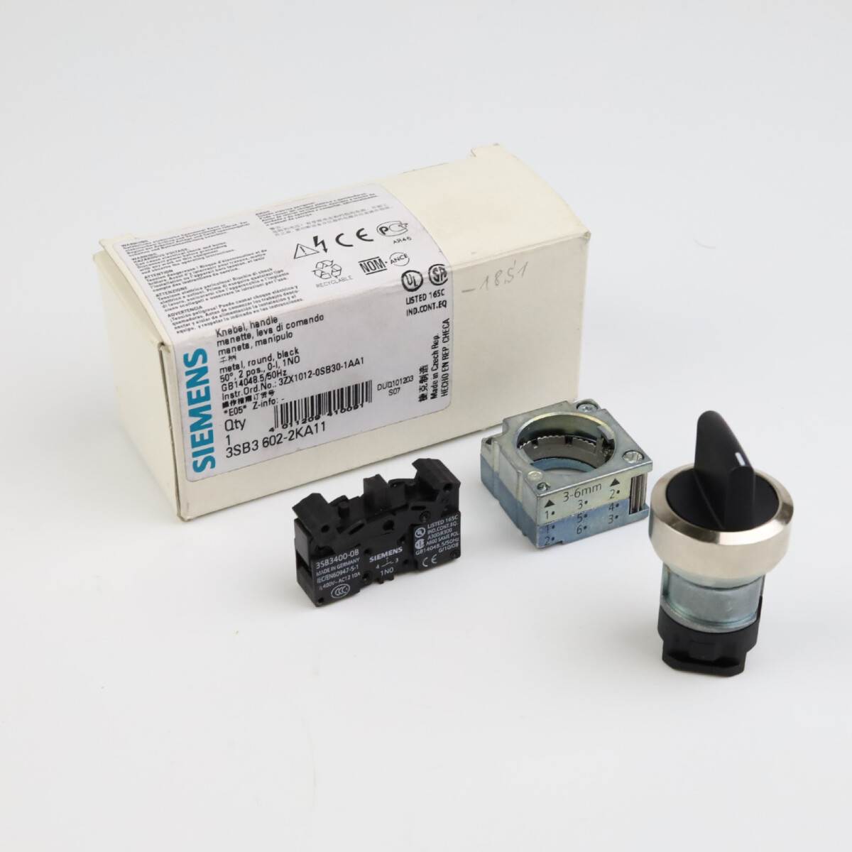 Siemens Knebelschalter 3SB3602-2KA11 OVP