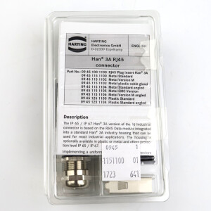 Harting Steckverbinder Han3A RJ45 Cat5 Stvb 4p IDC 09451151100 OVP