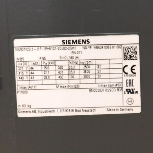 Siemens SIMOTICS M Kompakt-Synchronmotor 1PH8131-2DL02-2GH1 NOV