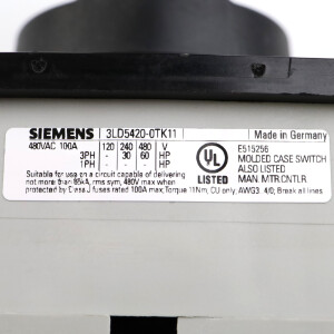 Siemens Lasttrennschalter 3LD5420-0TK11 NOV
