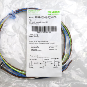 MURR ELEKTRONIK Einbaubuchse M12 Bu. Flansch A-kod. HWM 7999-13565-F030100 OVP