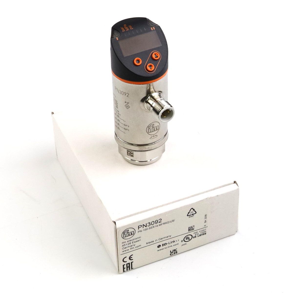 ifm Drucksensor PN3092 PN-100-SER14-MFRKG/US//V OVP