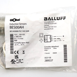 Balluff Induktiver Sensor BES00AH BES M30MI-PSC15B-S04K OVP