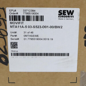 SEW EURODRIVE MOVIFIT MTF11A005-503-E20A-22 MTA11A-503-S523-D01-00/BW2 OVP