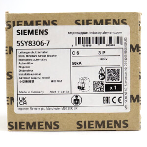 Siemens Leitungsschutzschalter 5SY8306-7 OVP