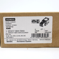 Siemens Leistungsschütz 3RT2017-1BB44-3MA0 OVP