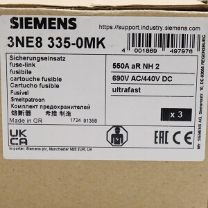Siemens SITOR-Sicherungseinsatz 3NE8 335-0MK (3Stk.) OVP