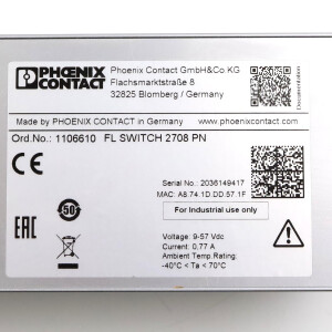 Phoenix Contact Ethernet Switch FL SWITCH 2708 PN 1106610 NOV