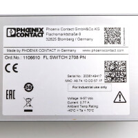 Phoenix Contact Ethernet Switch FL SWITCH 2708 PN 1106610 NOV