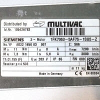 Siemens Synchronservomotor 1FK7063-5AF75-1SU5-Z Z=S66 + BCAZ38-1FK7063-5AH71 i:22,41 GEB