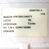 Siemens Synchronservomotor 1FK7063-5AF75-1SU5-Z Z=S66 + BCAZ38-1FK7063-5AH71 i:22,41 GEB
