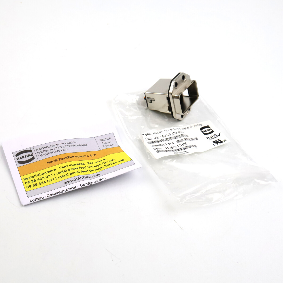 Harting Steckverbinder Han PP Power L metal PFT fix coding 0