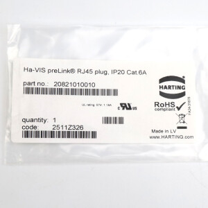 Harting Steckverbinder preLink RJ45 Stvb., IP20 Cat.6A 20821010010 OVP