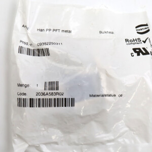 Harting Steckverbinder Han PushPull PFT metal Bulkhead Cat.6A 09352250311 OVP