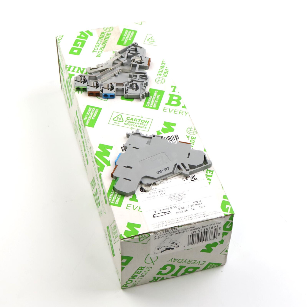 WAGO 3-Leiter-Aktorenklemme 280-572 (50Stk.) OVP