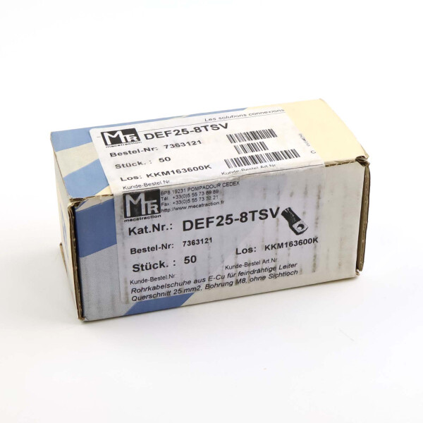 mecatraction Rohrkabelschuhe DEF25-8TSV 7363121 (50Stk.) OVP