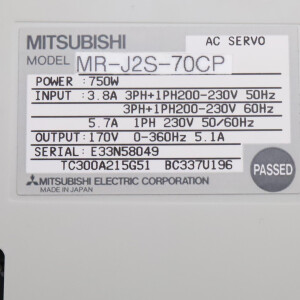 Mitsubishi Electric Servoverstärker MR-J2S-70CP OVP