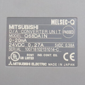 Mitsubishi Electric D/A Converter Unit Q68DAIN 200692 NOV