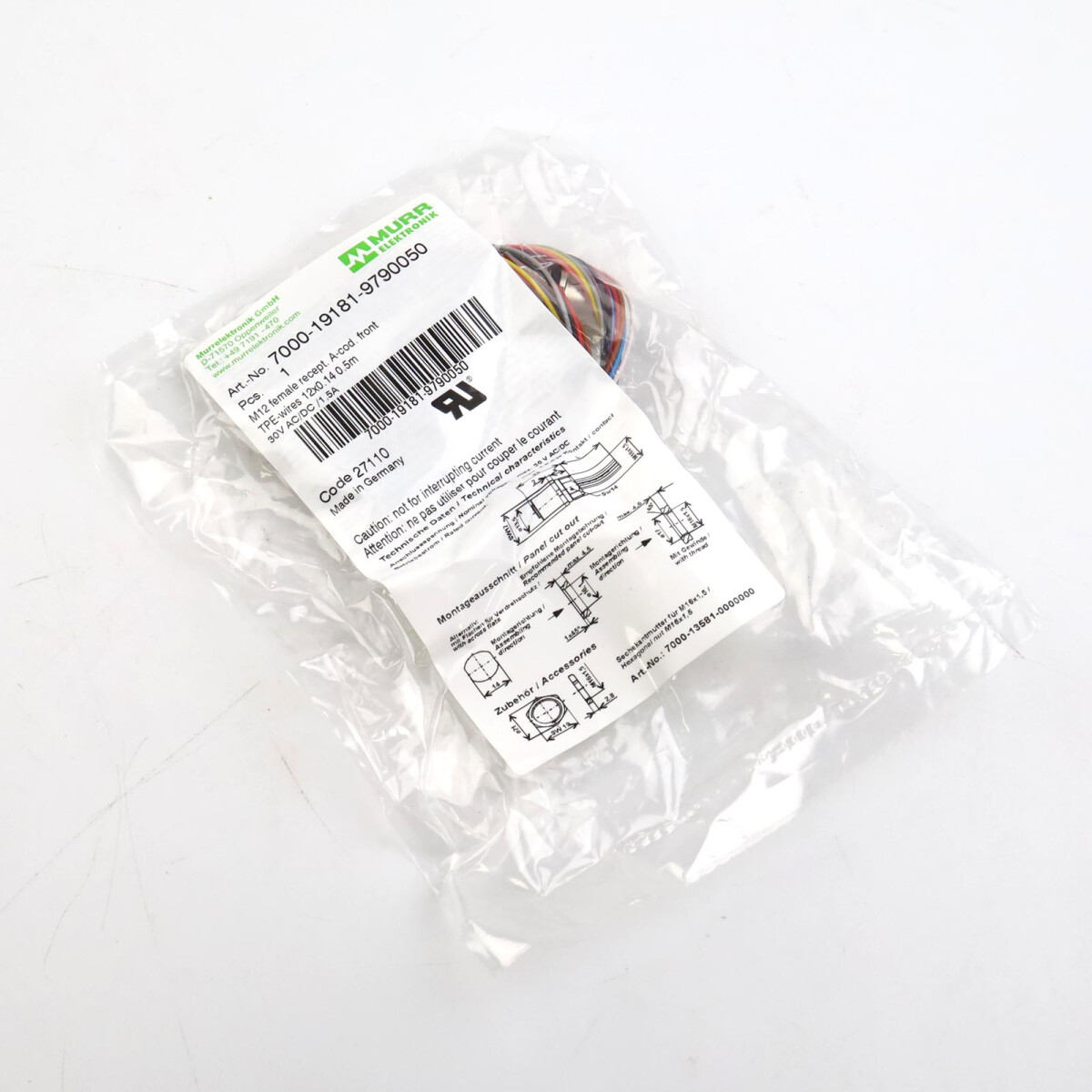 MURR ELEKTRONIK Flanschbuchse 7000-19181-9790050 OVP